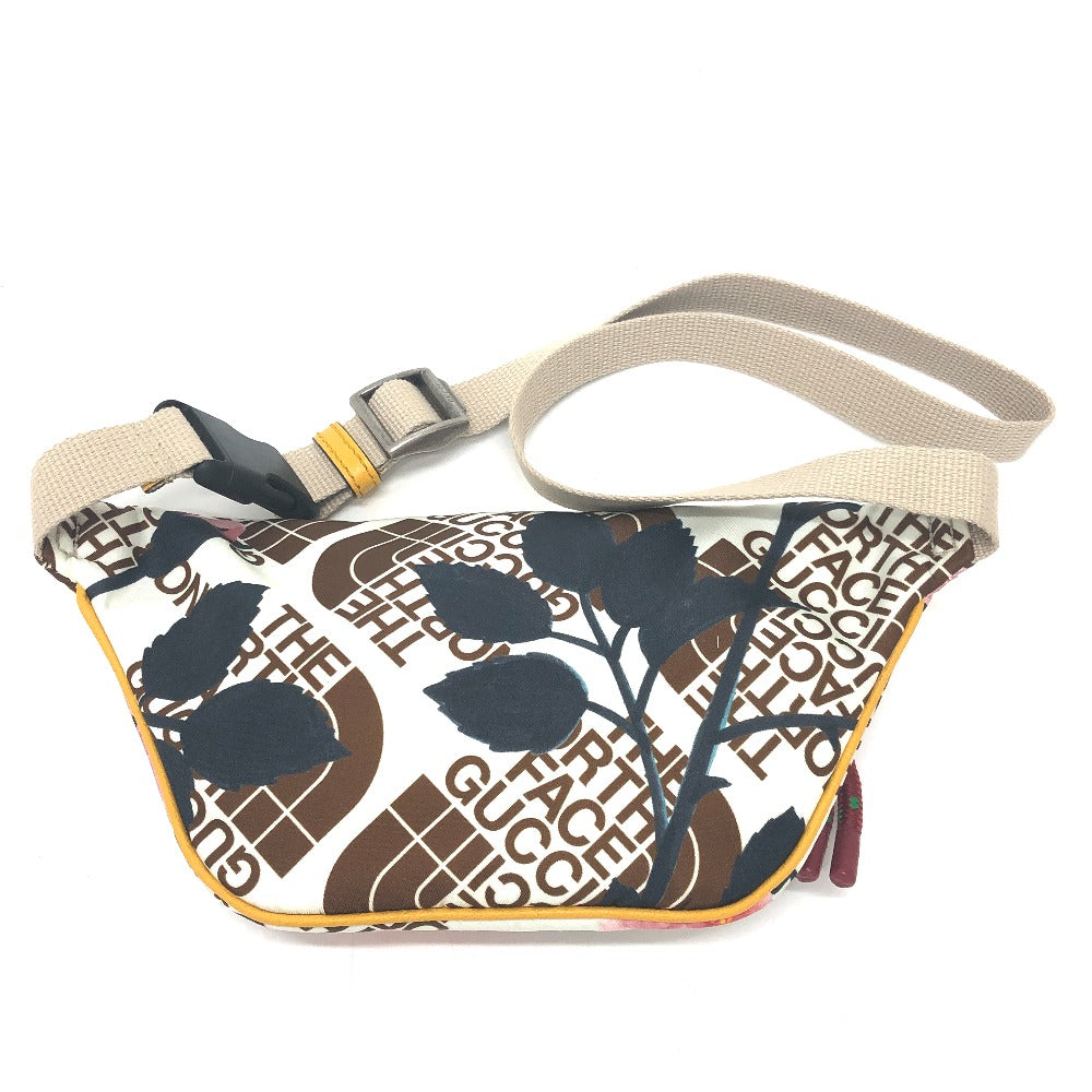GUCCI Sling bag 650299 Nylon multicolor THE NORTH FACE collaboration waist pouch Women Used Authentic