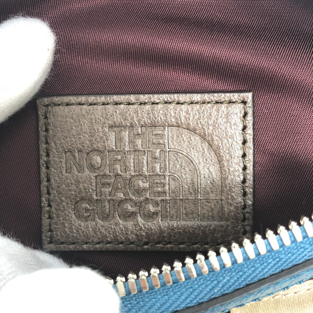 GUCCI Sling bag 650299 Nylon Brown THE NORTH FACE collaboration waist pouch Women Used Authentic