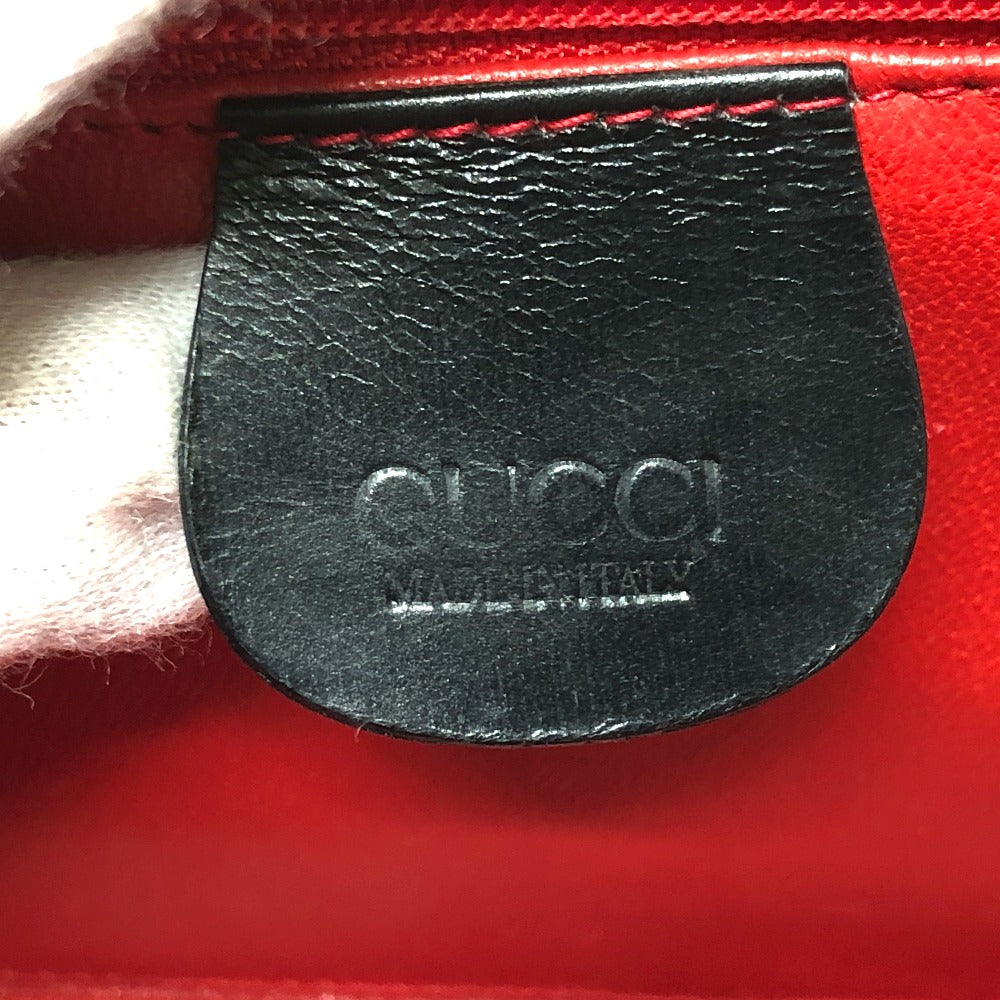 GUCCI Handbag 110�E0218 leather black BOX Vanity Bag old gucci purse Women Used Authentic