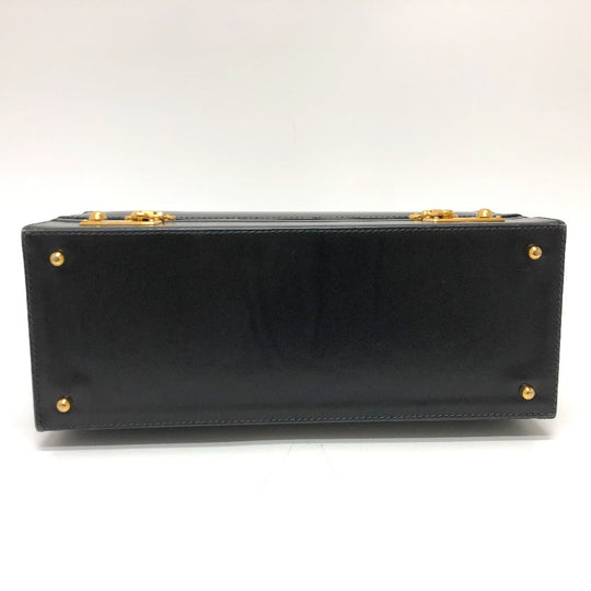 GUCCI Handbag 110�E0218 leather black BOX Vanity Bag old gucci purse Women Used Authentic