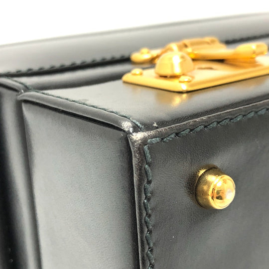 GUCCI Handbag 110�E0218 leather black BOX Vanity Bag old gucci purse Women Used Authentic
