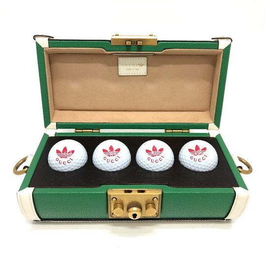GUCCI Handbag 723801 leather green logo golf ball case Women Used Authentic