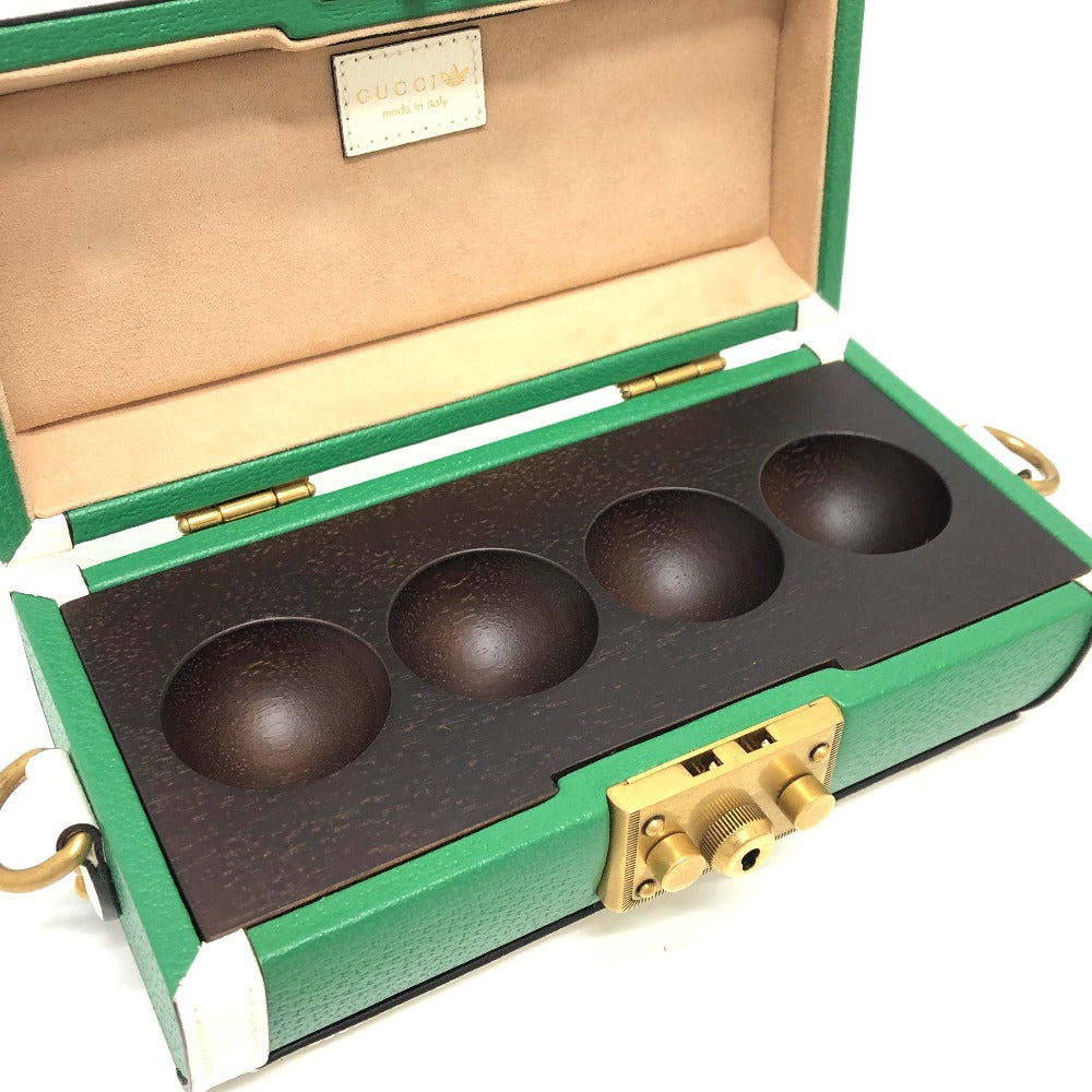 GUCCI Handbag 723801 leather green logo golf ball case Women Used Authentic