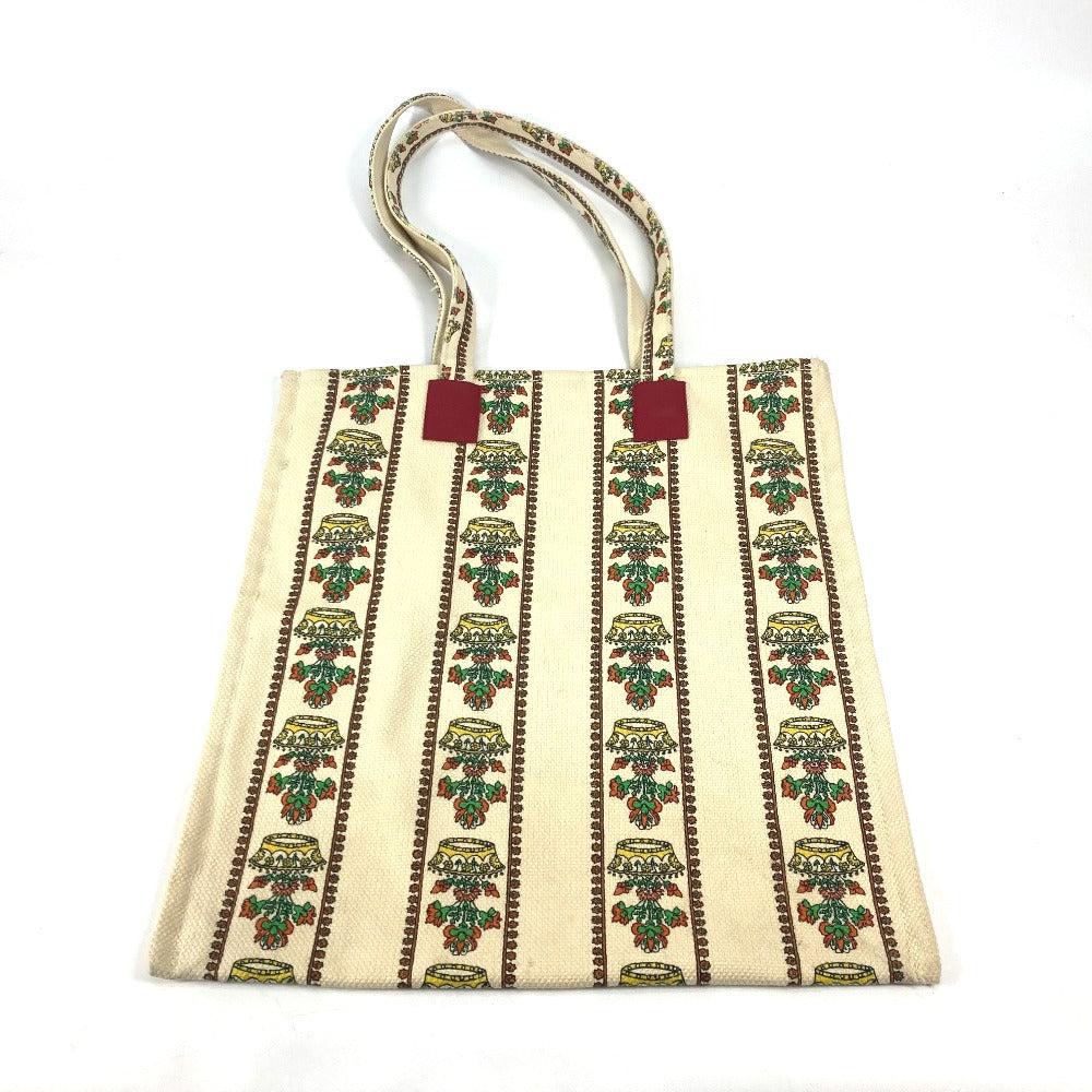 GUCCI Tote Bag canvas beige vertical GARDEN Women Used Authentic