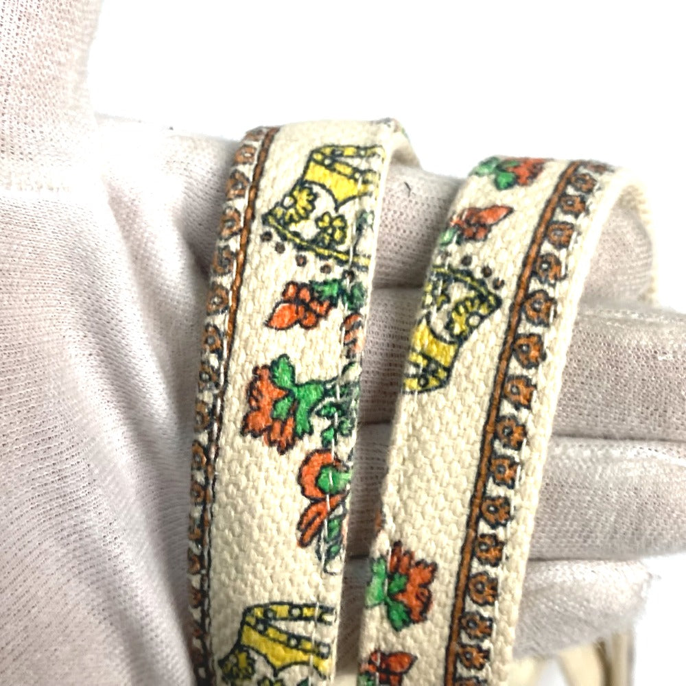 GUCCI Tote Bag canvas beige vertical GARDEN Women Used Authentic