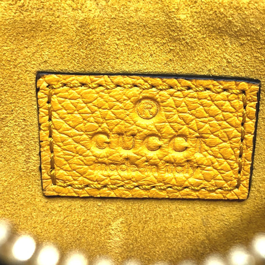 GUCCI Coin case 725550 leather yellow logo fragment case mens Used Authentic