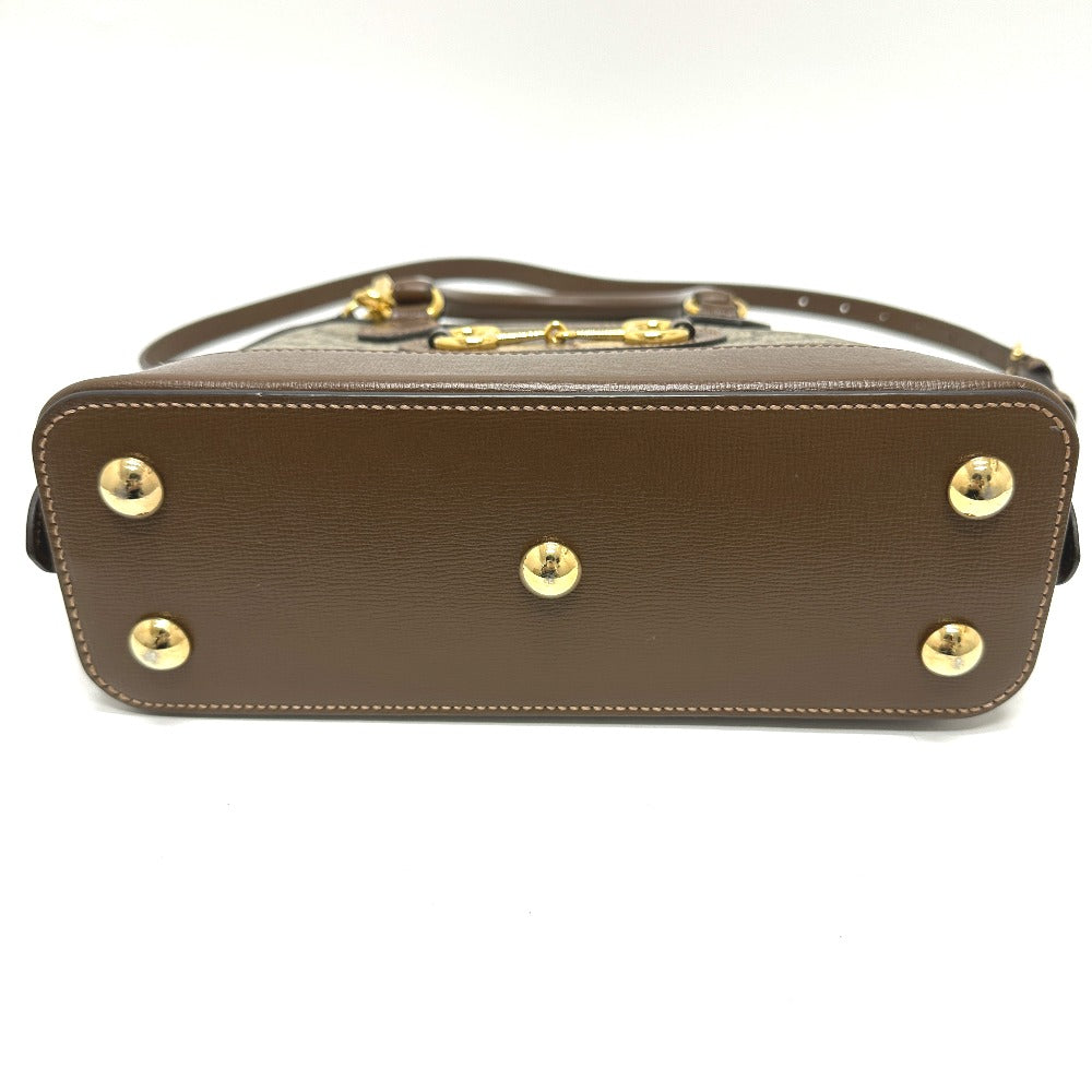 GUCCI Handbag 621220 GG Supreme Canvas Brown Horsebit Women Used Authentic