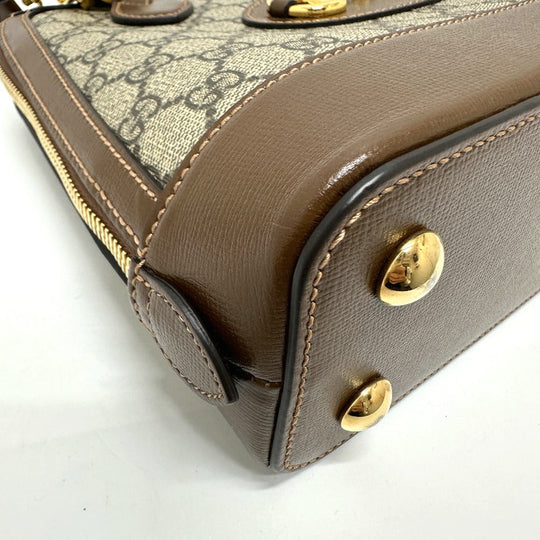 GUCCI Handbag 621220 GG Supreme Canvas Brown Horsebit Women Used Authentic