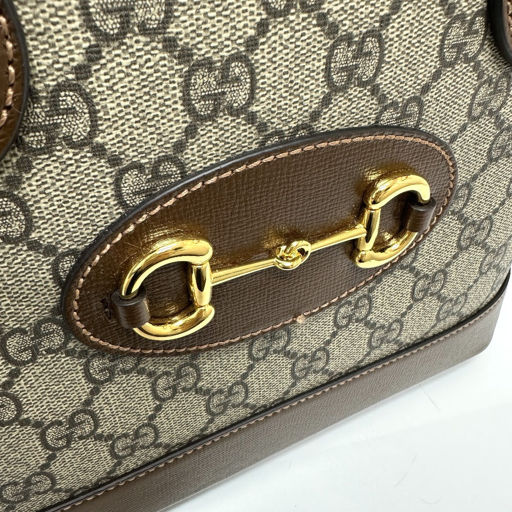 GUCCI Handbag 621220 GG Supreme Canvas Brown Horsebit Women Used Authentic
