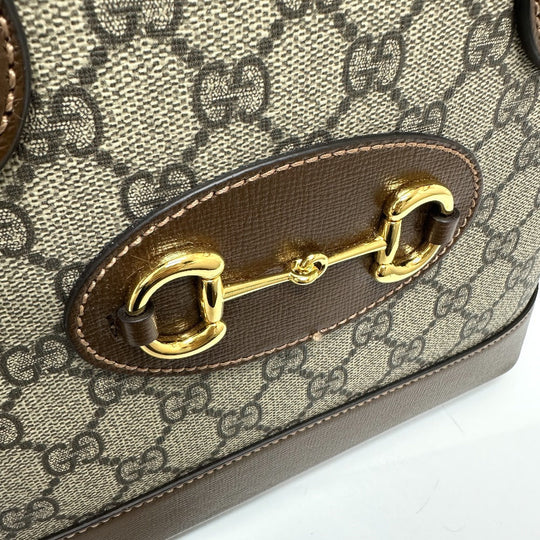 GUCCI Handbag 621220 GG Supreme Canvas Brown Horsebit Women Used Authentic