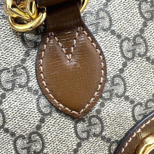 GUCCI Handbag 621220 GG Supreme Canvas Brown Horsebit Women Used Authentic