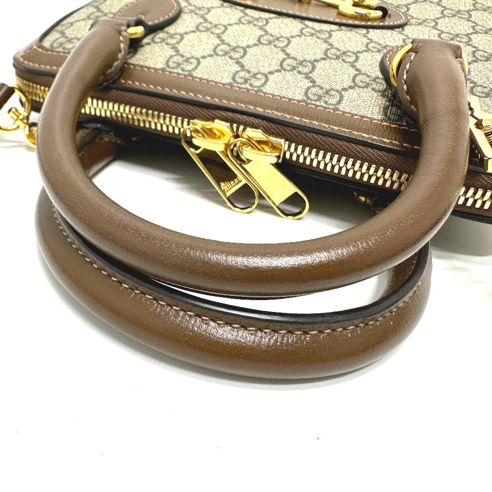 GUCCI Handbag 621220 GG Supreme Canvas Brown Horsebit Women Used Authentic