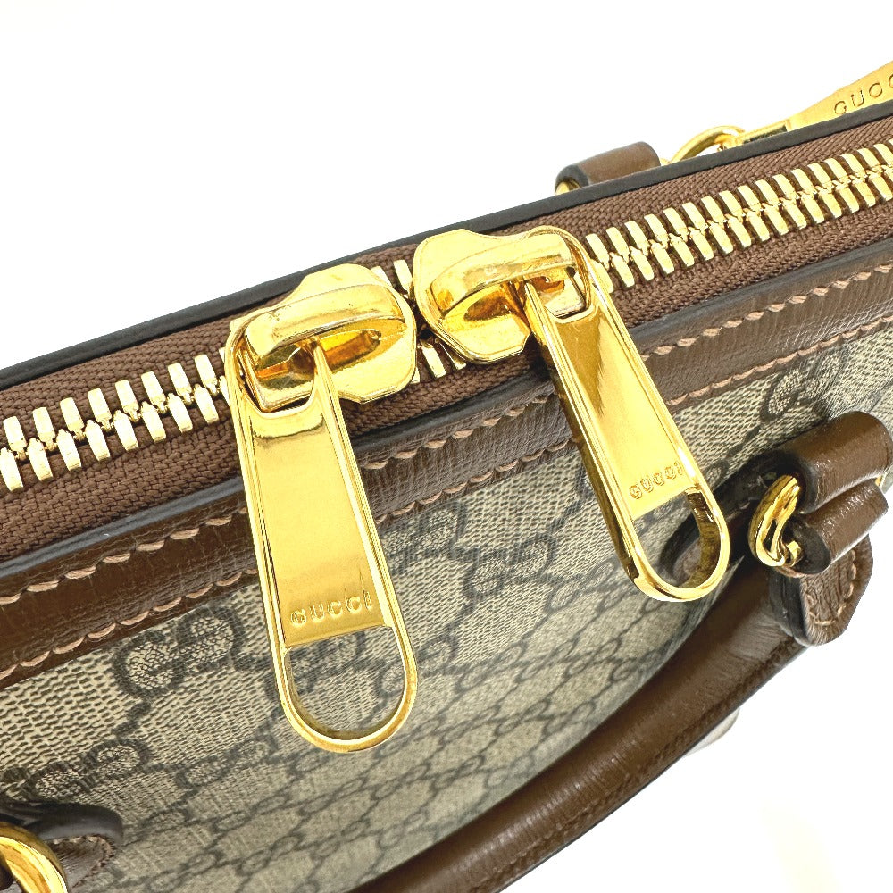 GUCCI Handbag 621220 GG Supreme Canvas Brown Horsebit Women Used Authentic