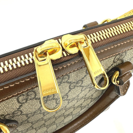 GUCCI Handbag 621220 GG Supreme Canvas Brown Horsebit Women Used Authentic