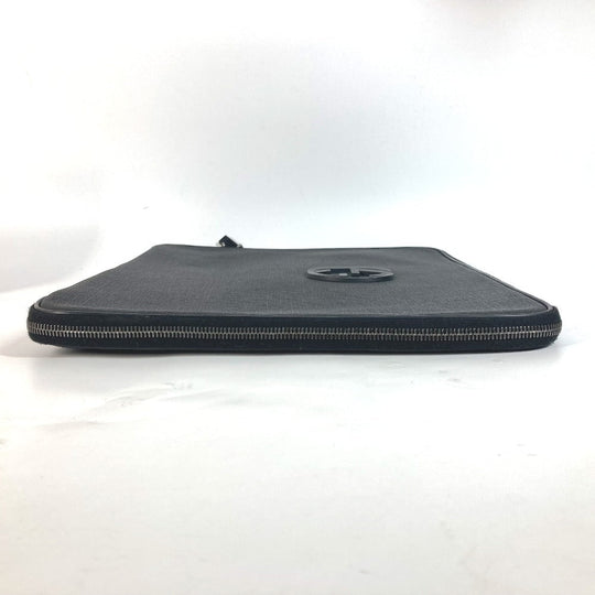GUCCI Clutch bag 194297 PVC, Leather/PVC black Bag Interlocking G mens Used Authentic