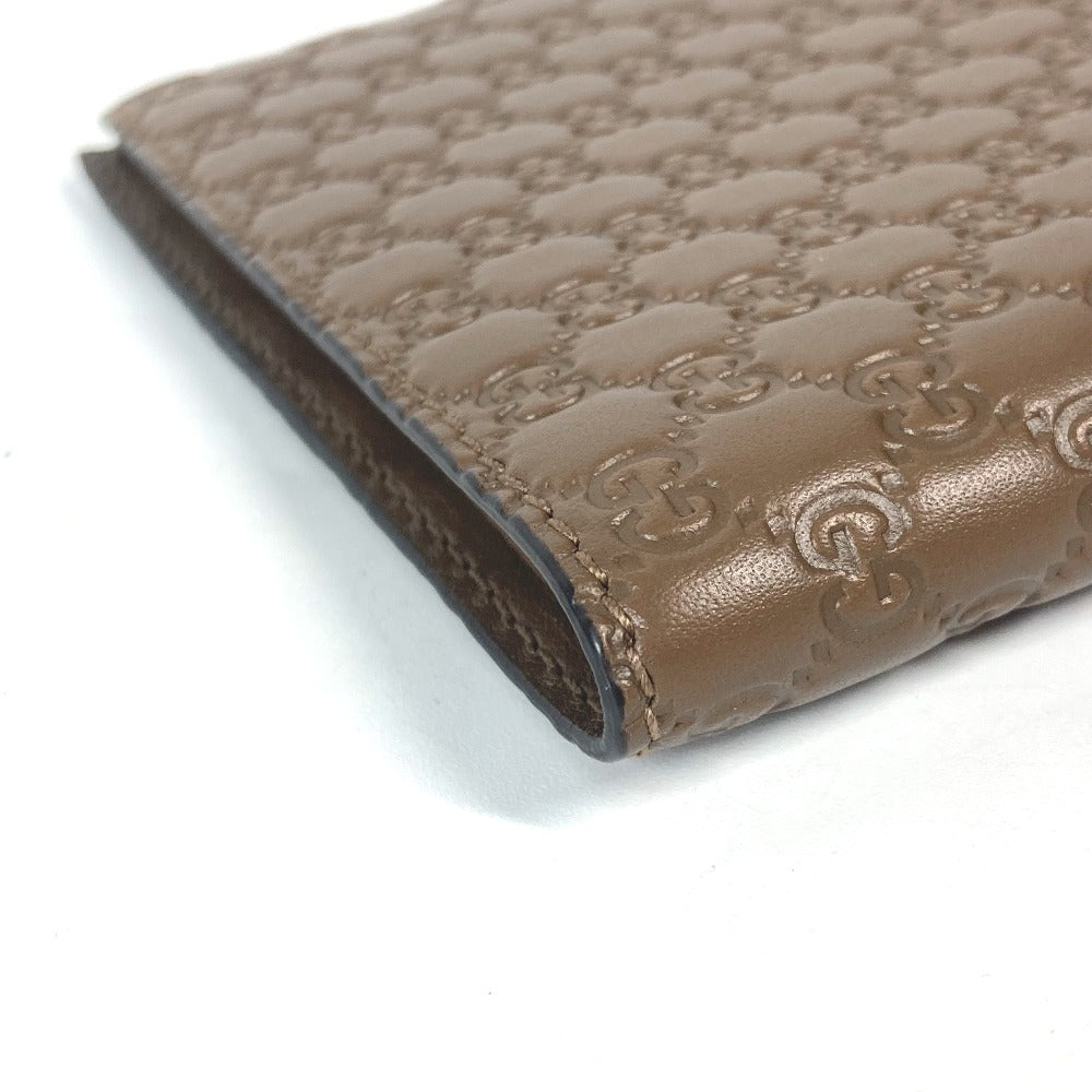 GUCCI passport case 346079 leather Brown Guccissima logo mens Used Authentic