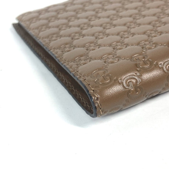 GUCCI passport case 346079 leather Brown Guccissima logo mens Used Authentic