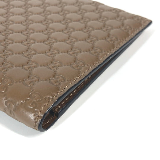 GUCCI passport case 346079 leather Brown Guccissima logo mens Used Authentic