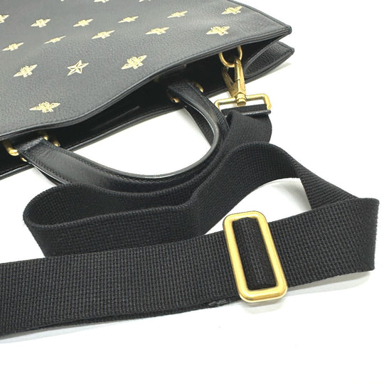 GUCCI Tote Bag 495444 leather black Bee & Star mens Used Authentic