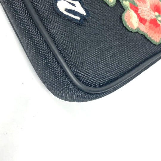GUCCI Clutch bag 473883 Nylon black Flower Butterfly Butterfly Flower embroidery embroidery unisex(Unisex) Used Authentic