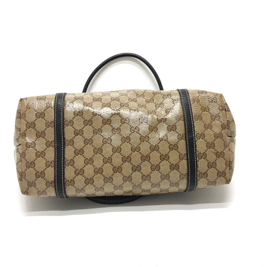 GUCCI Tote Bag 265695 Leather / coated canvas beige GG crystal Women Used Authentic