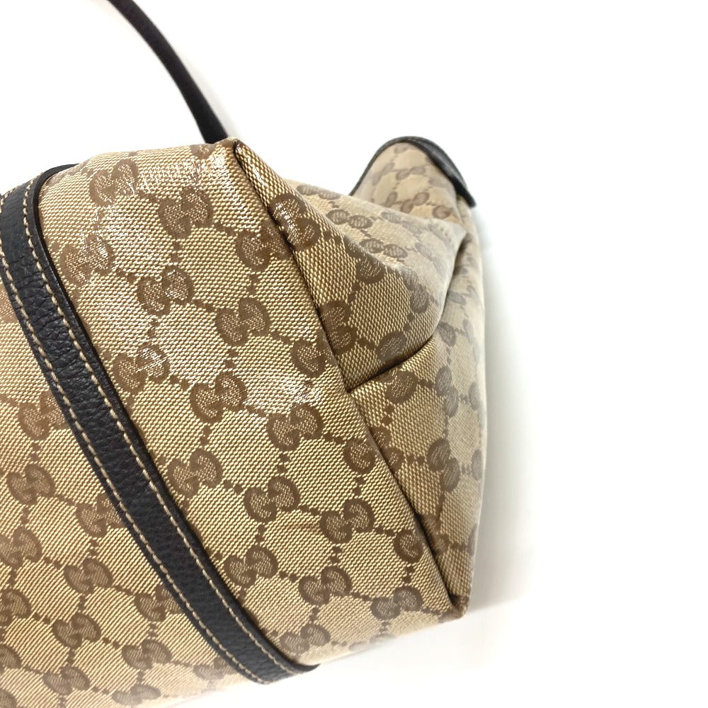GUCCI Tote Bag 265695 Leather / coated canvas beige GG crystal Women Used Authentic
