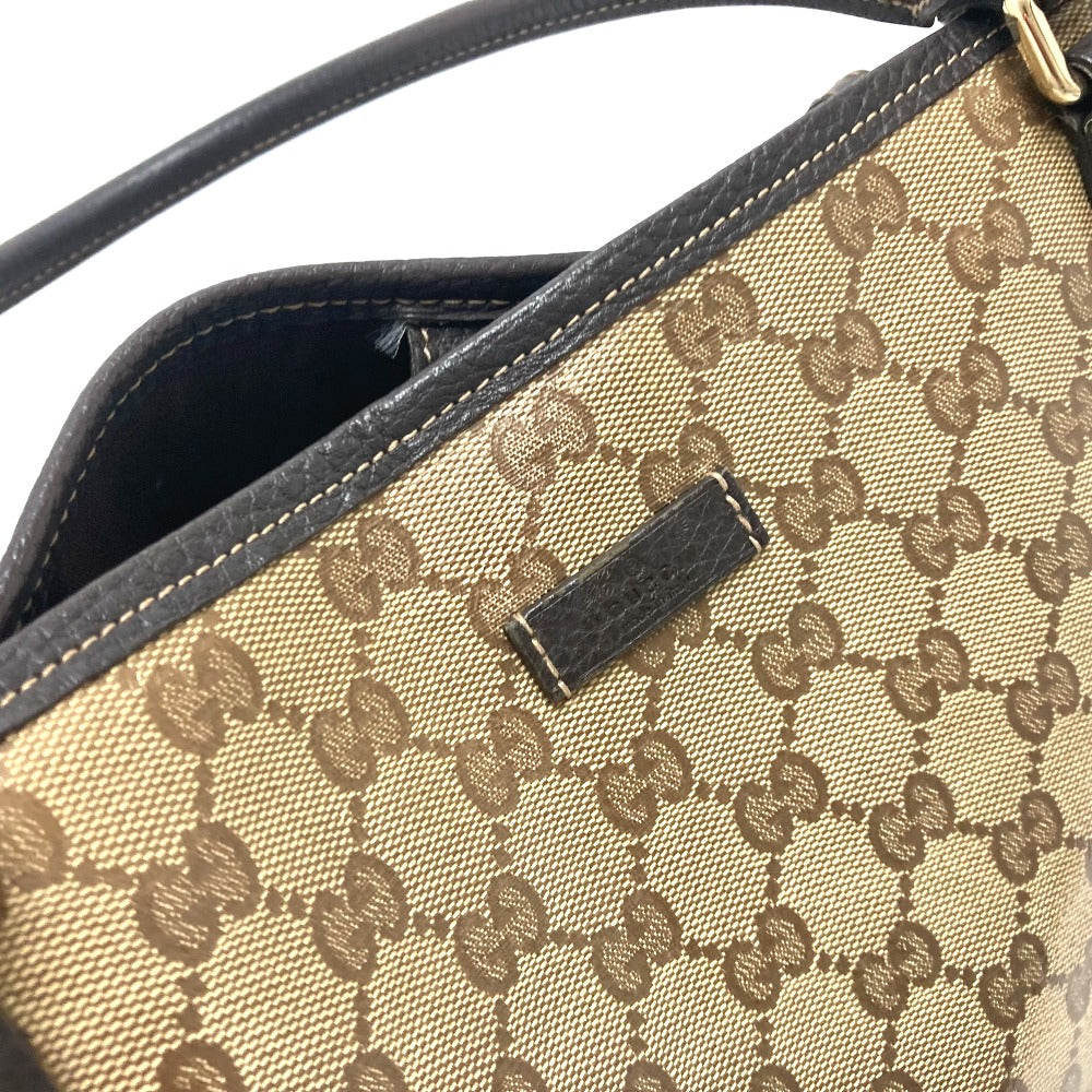 GUCCI Tote Bag 265695 Leather / coated canvas beige GG crystal Women Used Authentic