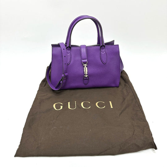 GUCCI Handbag 365460 leather purple New Jackie