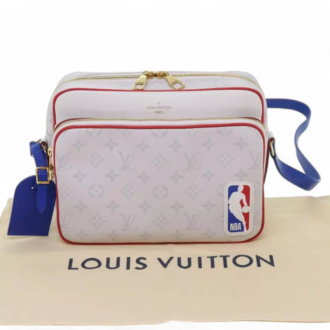 Louis Vuitton Monogram Nile PM Shoulder Bag NBA White Blue Strap Men's Bag