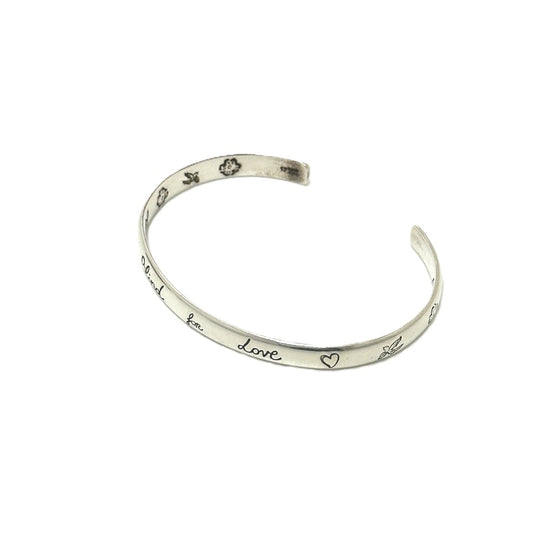 GUCCI Bangle 454287 SV925 Silver Blind for love Women 17 Used Authentic
