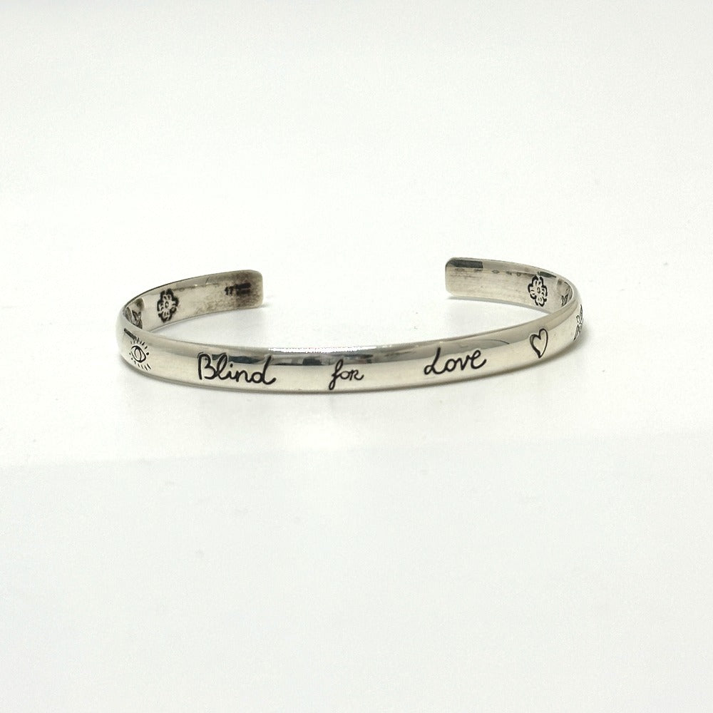 GUCCI Bangle 454287 SV925 Silver Blind for love Women 17 Used Authentic