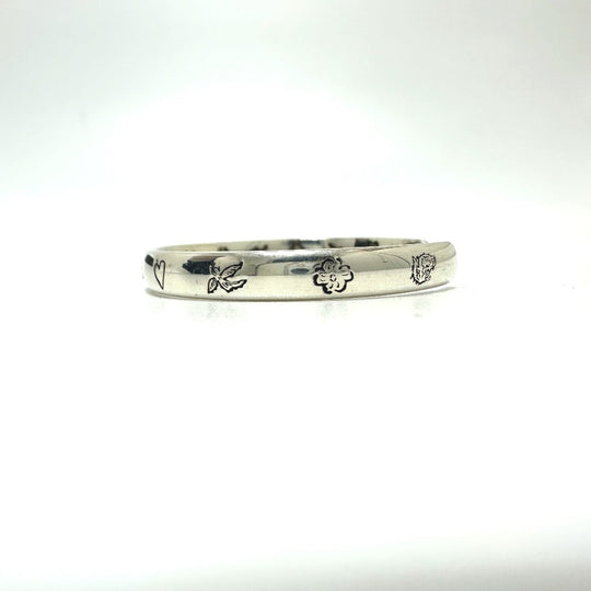 GUCCI Bangle 454287 SV925 Silver Blind for love Women 17 Used Authentic