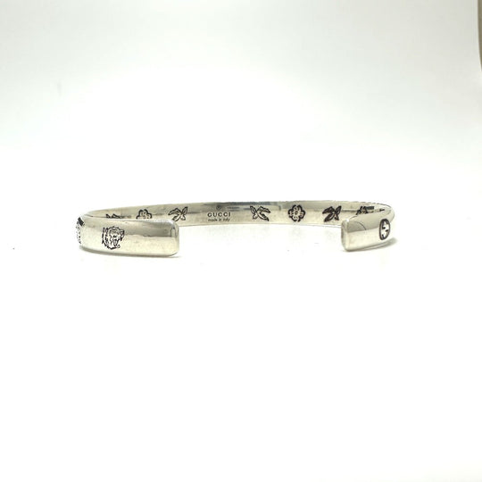 GUCCI Bangle 454287 SV925 Silver Blind for love Women 17 Used Authentic