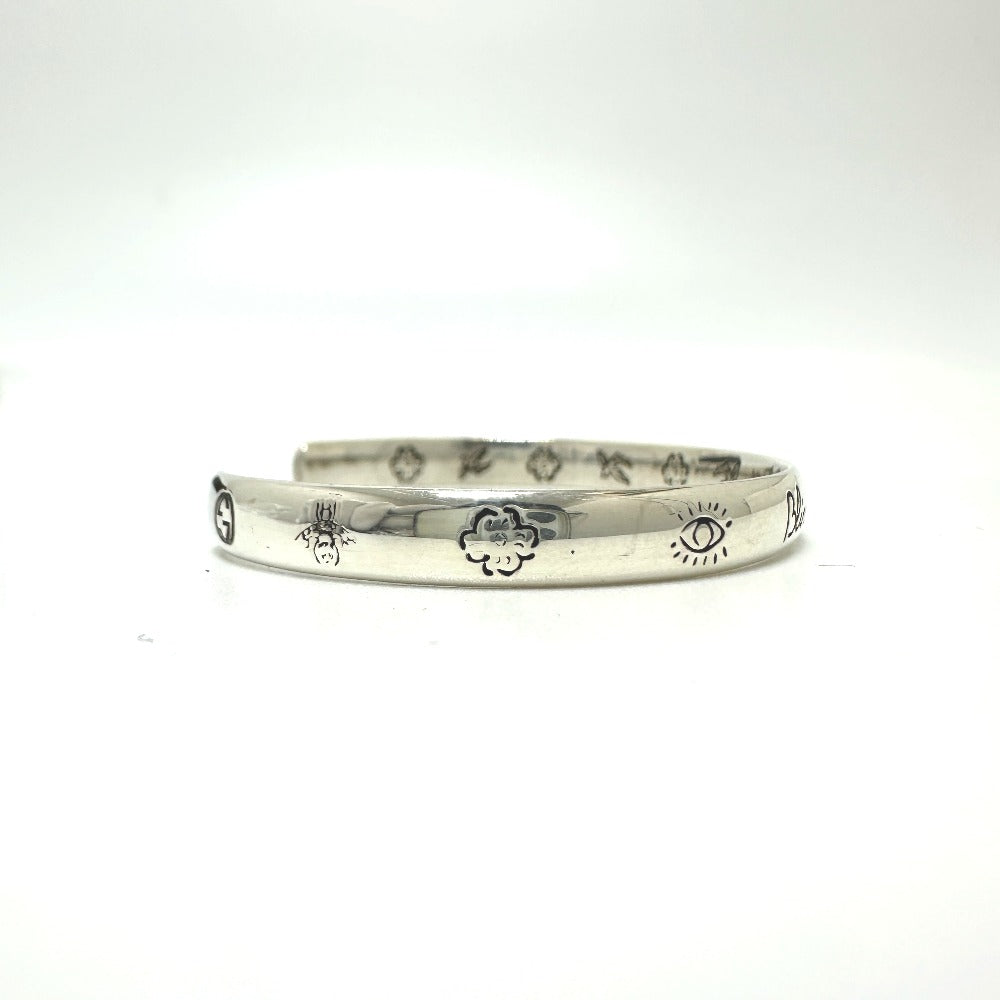 GUCCI Bangle 454287 SV925 Silver Blind for love Women 17 Used Authentic