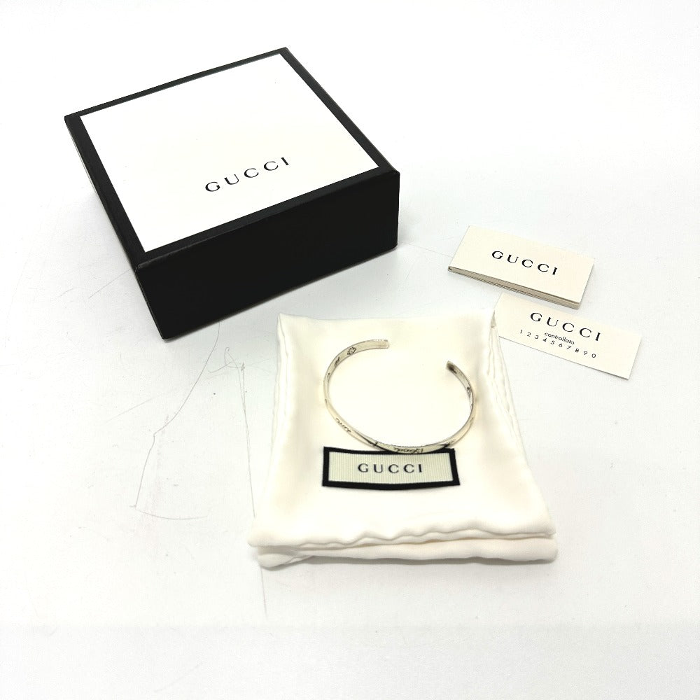 GUCCI Bangle 454287 SV925 Silver Blind for love Women 17 Used Authentic