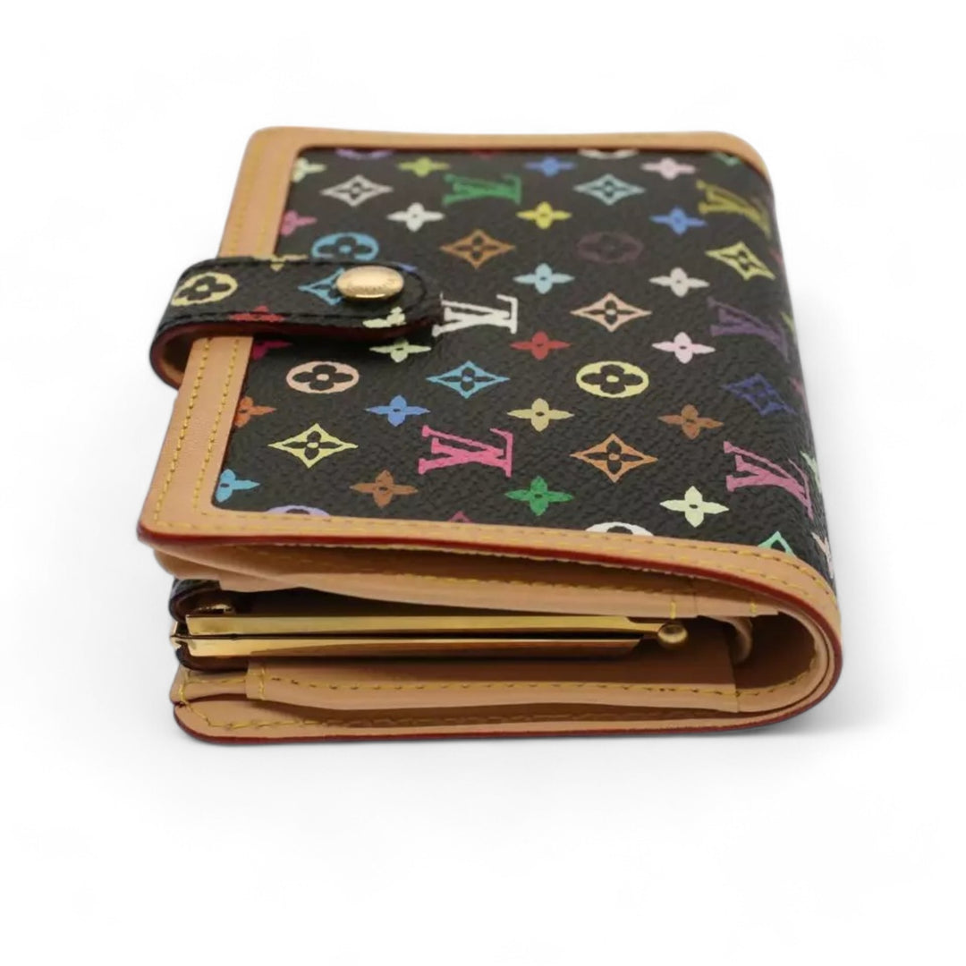 Louis Vuitton Portefeuille Viennois Wallet Multicolor Black Bifold Women's
