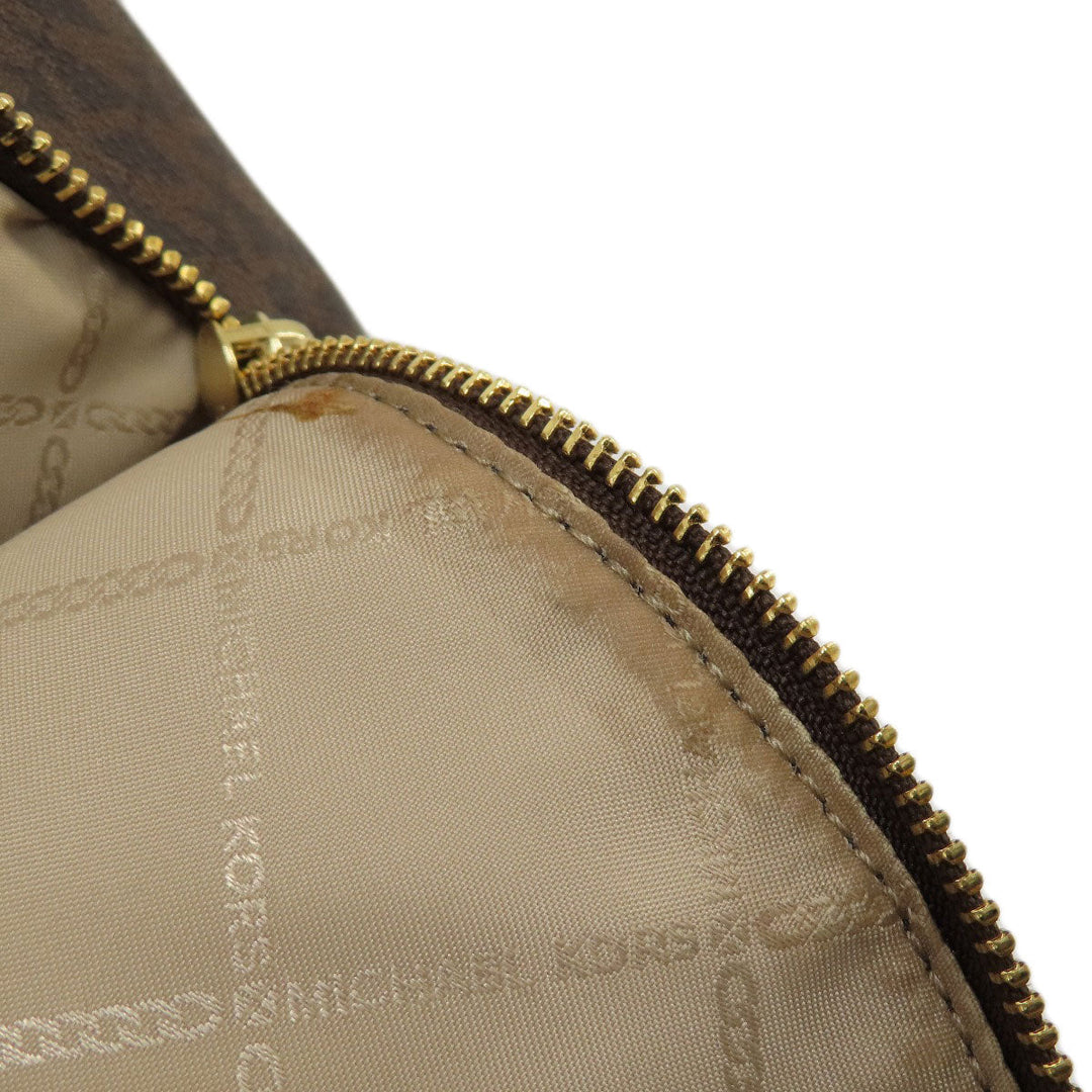 MICHAEL KORS Backpack PVC Brown MK signature Women Used Authentic