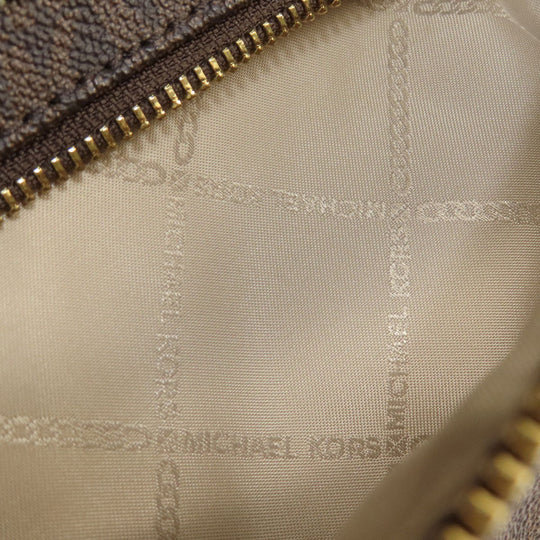 MICHAEL KORS Backpack PVC Brown MK signature Women Used Authentic