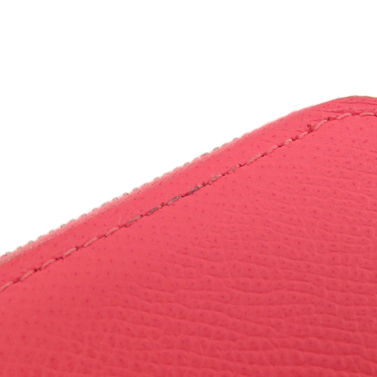 HERMES Long Wallet Purse Epsom pink Azap Silk In Long Rose Azalee Silver Metal Women Used Authentic