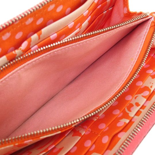 HERMES Long Wallet Purse Epsom pink Azap Silk In Long Rose Azalee Silver Metal Women Used Authentic