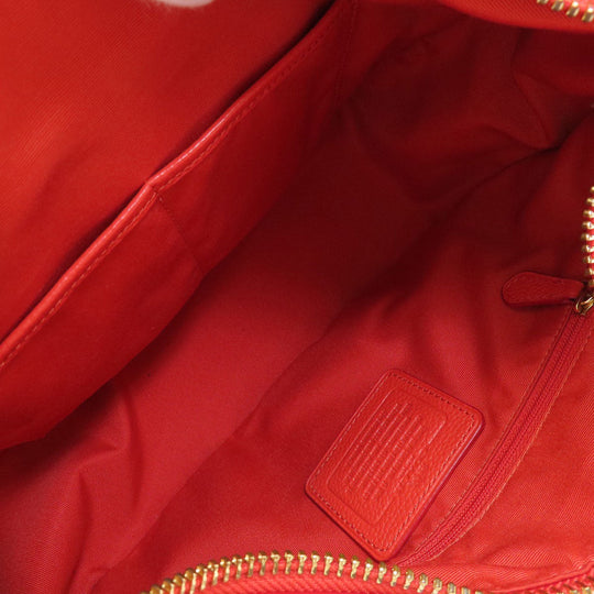 COACH Shoulder Bag F38250 leather Red 2WAY Women Used Authentic