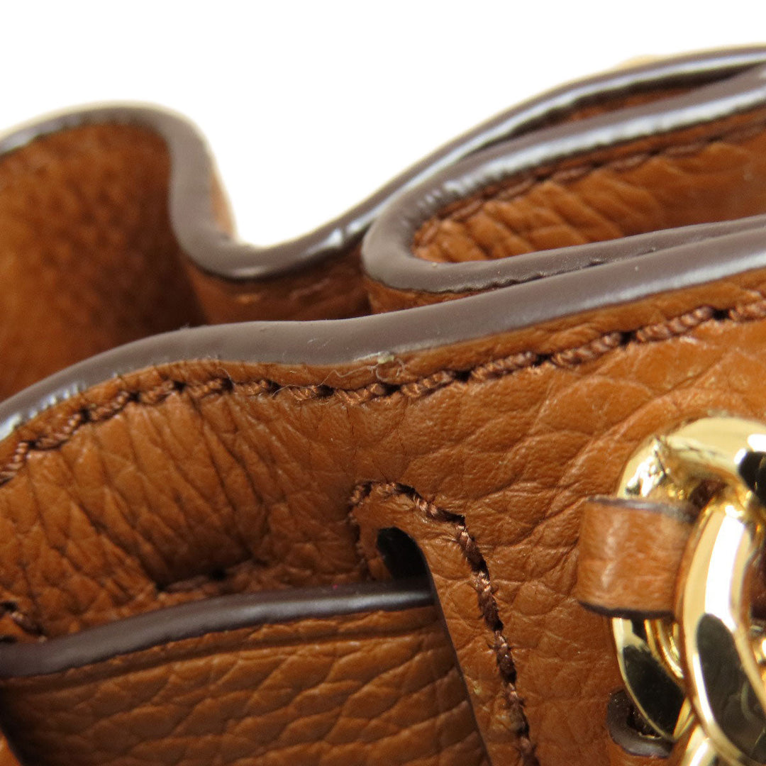 MICHAEL KORS Handbag leather Brown logoMetal 2WAY Women Used Authentic