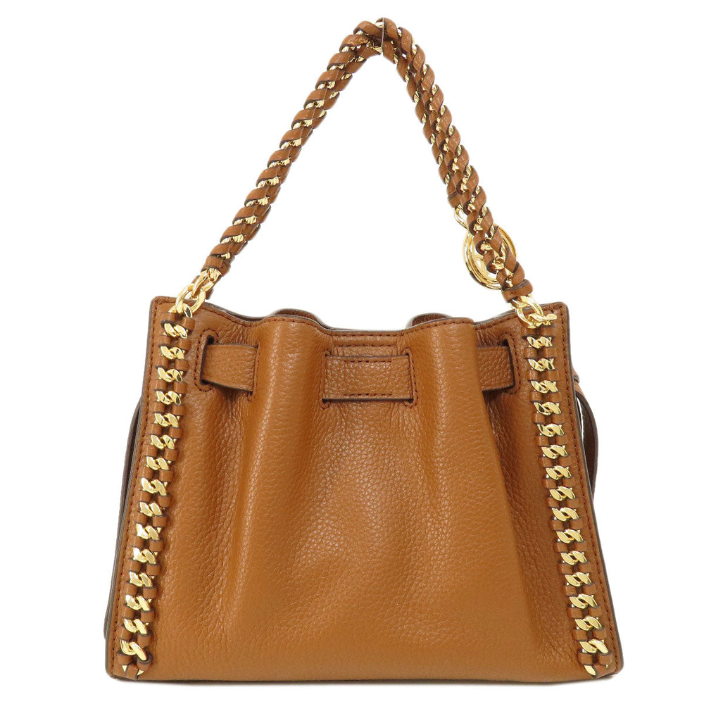 MICHAEL KORS Handbag leather Brown logoMetal 2WAY Women Used Authentic