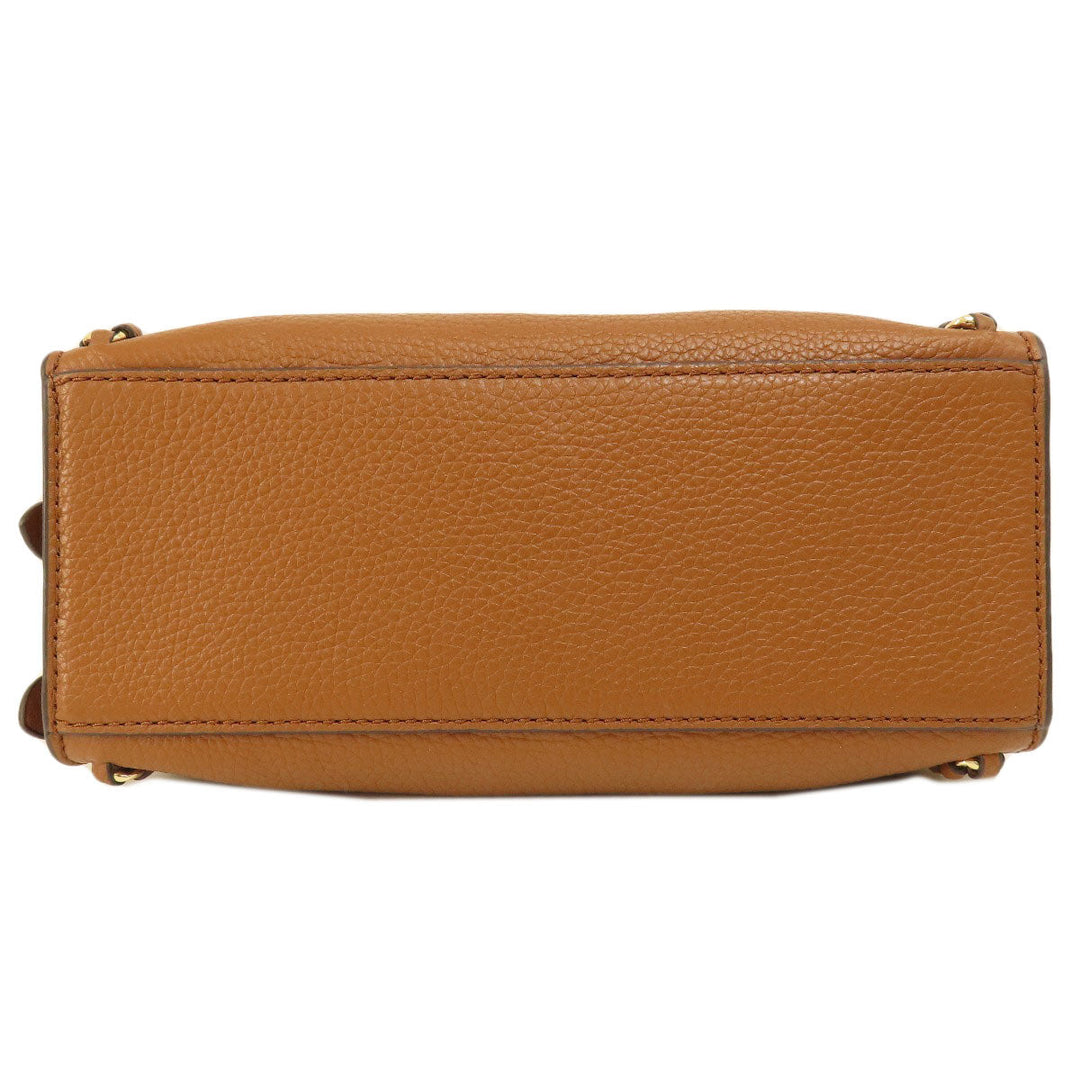 MICHAEL KORS Handbag leather Brown logoMetal 2WAY Women Used Authentic