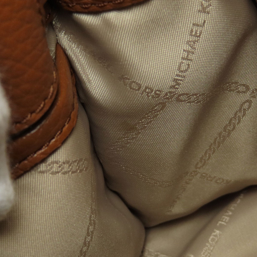 MICHAEL KORS Handbag leather Brown logoMetal 2WAY Women Used Authentic