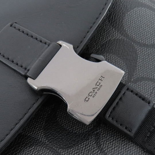 COACH Shoulder Bag C3134 PVC, Leather black Truck Small mens Used Authentic