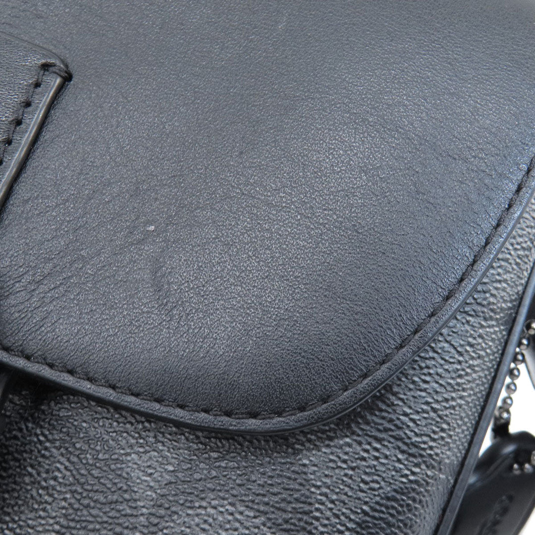 COACH Shoulder Bag C3134 PVC, Leather black Truck Small mens Used Authentic