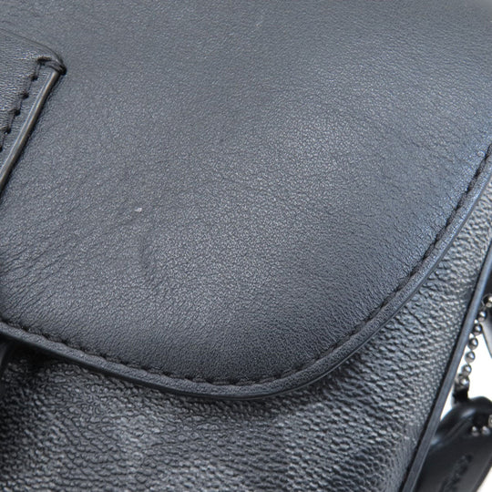 COACH Shoulder Bag C3134 PVC, Leather black Truck Small mens Used Authentic