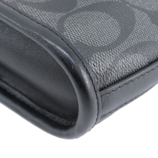 COACH Shoulder Bag C3134 PVC, Leather black Truck Small mens Used Authentic