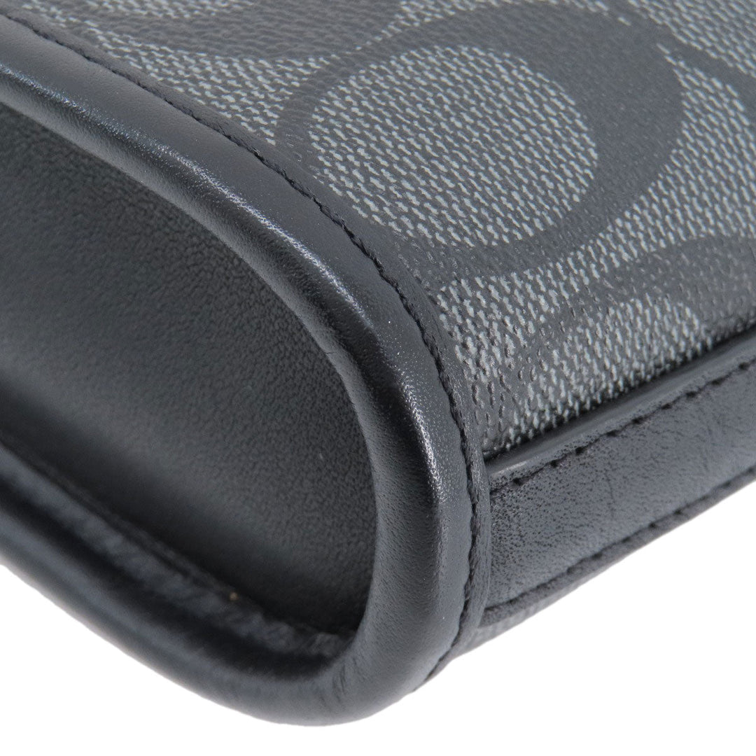 COACH Shoulder Bag C3134 PVC, Leather black Truck Small mens Used Authentic